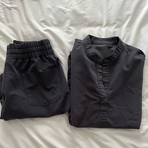 Charcoal high waisted zamora jogger with raefala top set